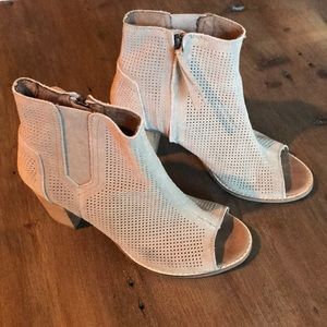 Toms suede Majorca peep toe ankle boots